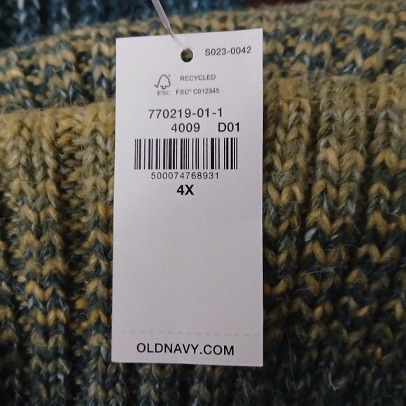 NWT Old Navy Sweater 4X Turtleneck Soft Ombre Space Dye Crochet Knit - Picture 8 of 10
